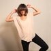SALE 20% OFF Women Knit Blouse Powder Short Sleeve