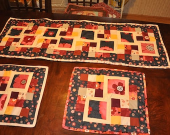 Tablerunner and place mat combo