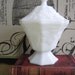 SALE - Milk Glass Pedestal Dish with Lid - Anchor Hocking