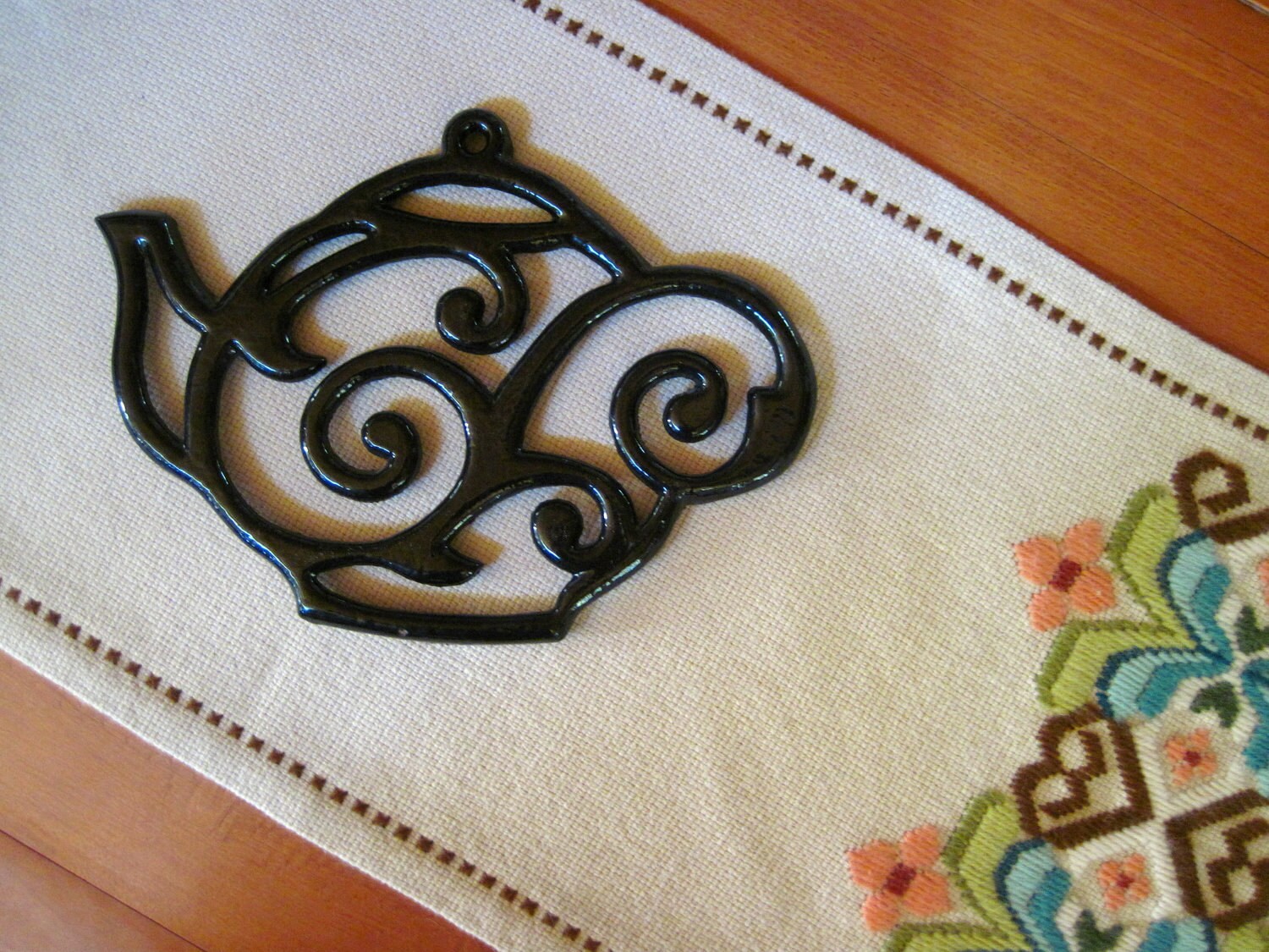 Vintage Teapot Trivet Or Wall Hanging