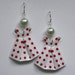 Red & White Polka Dot Origami Dress Earrings