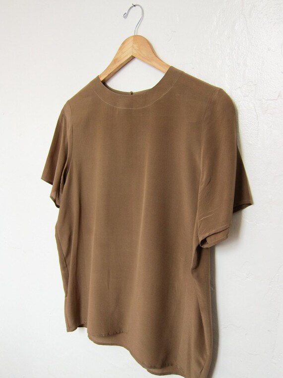 Bronze Slouchy Silk Blouse by HardscrabbleBoutique on Etsy