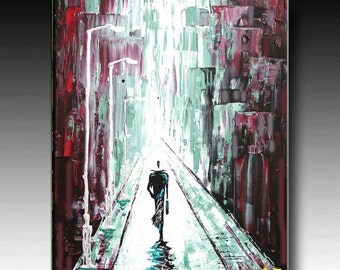 Original Contemporary Palette Knife Fine Art Painting Abstract Textured On Stretched Canvas Ready To Hang