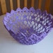 Crochet Lace Doily Basket Bowl Lavender
