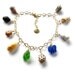 Hawaiian Shell Charm Bracelet, Gold Chain, Colorful Sea Glass, Hawaii Beach Jewelry, One of a Kind