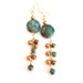 Gold Gemstone Earrings, Turquoise, Pearl, Dangle, Hawaiian Jewelry, Blue, Green, Brown