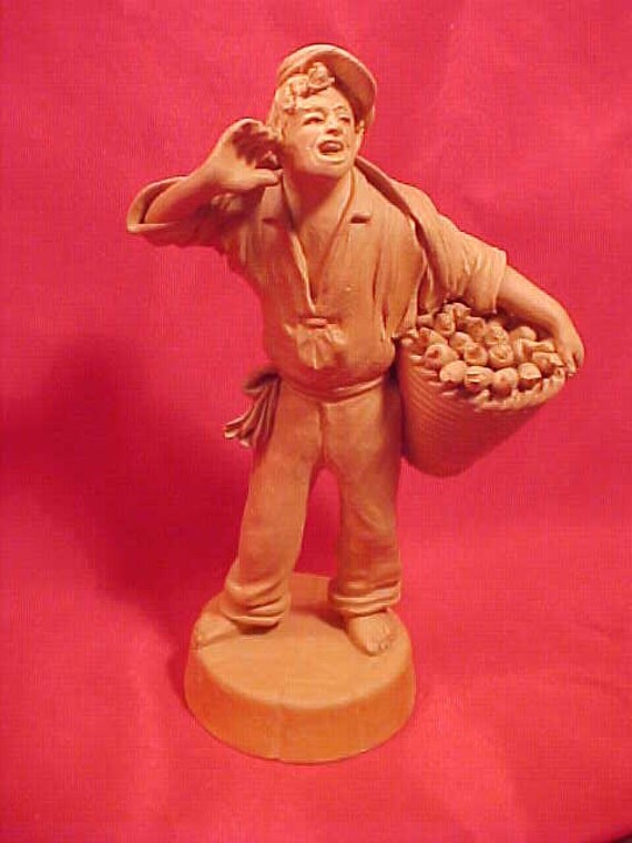 P. Grasso Handmade vintage Terra Cotta Figurine Italy