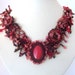 Reserved for Marina - Beadwork necklace, Beaded jewelry, Freeform peyote, seed beads necklace, pink, raspberry, ooak,