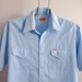 Mens Blue Ely Plains Pearl Snap Short Sleeve Western Shirt size Large 16.5 - 34
