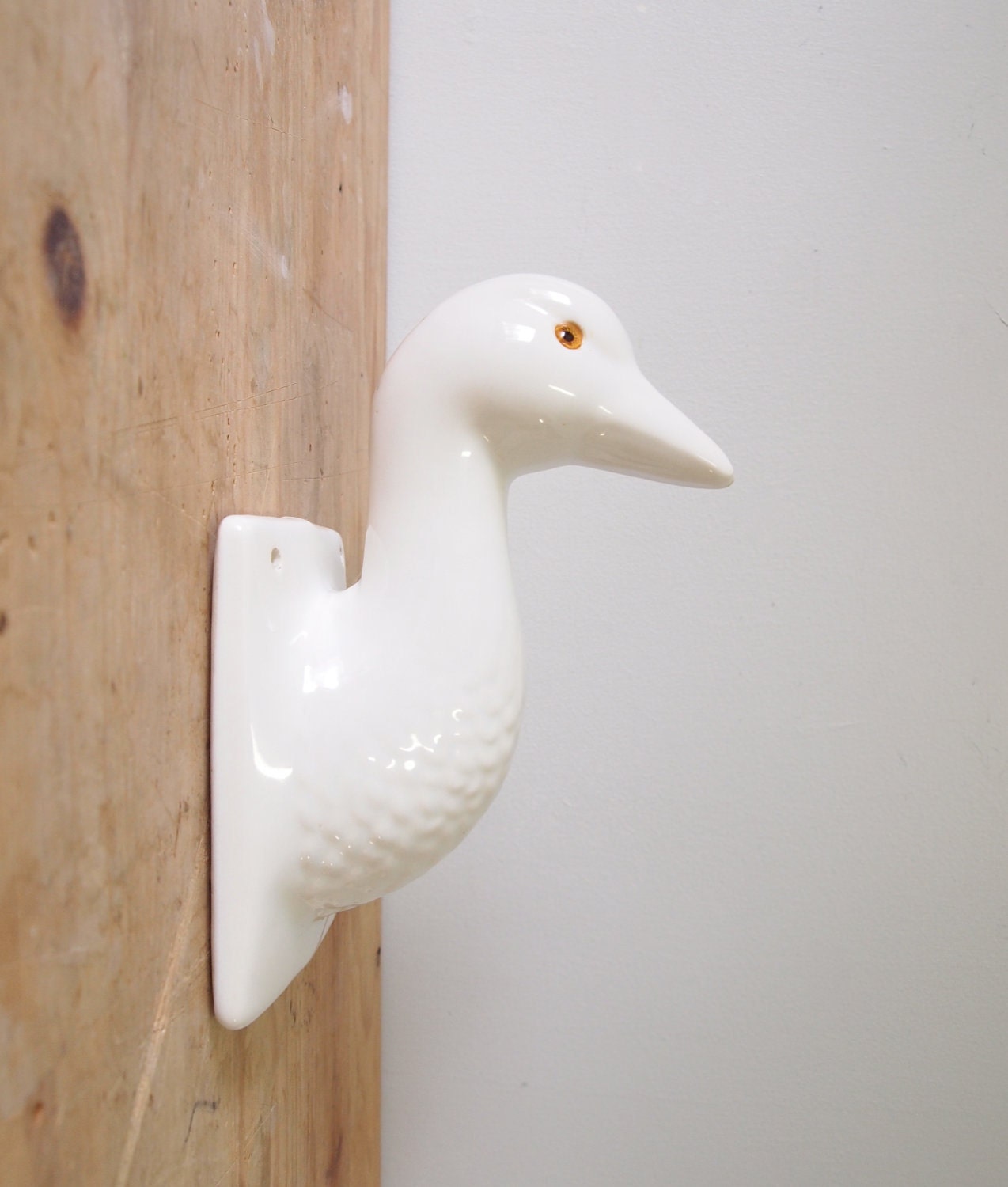 Ceramic Goose Towel Holder Duck Towel Holder / Vintage Wall