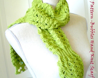 Hand Knitting PDF Pattern - Bubbles Scarf