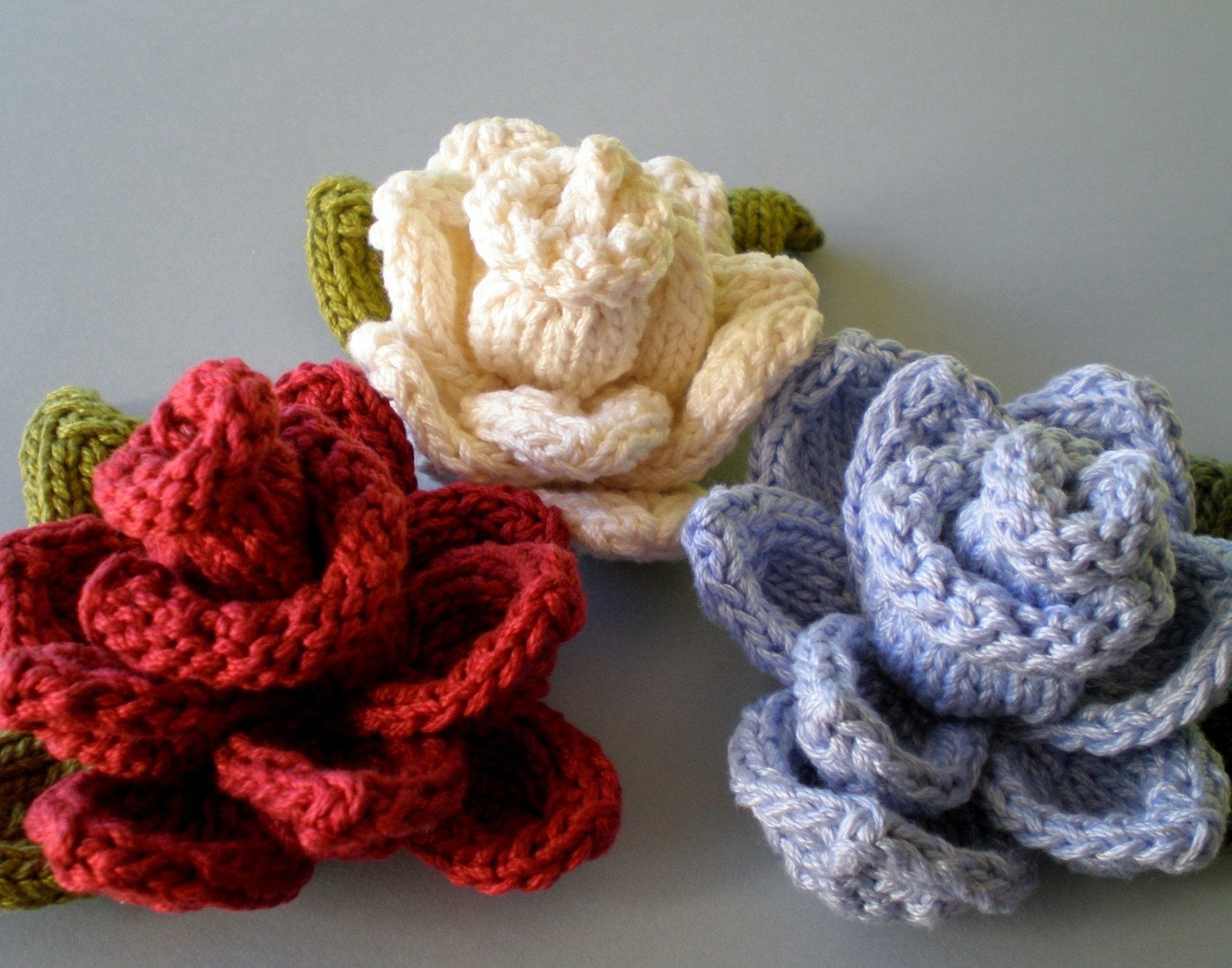 PDF Knit Flower Pattern Rose Knit Flower