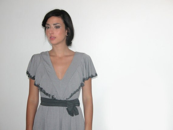 Summer romantic women's gray dress