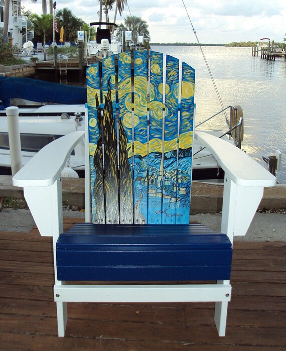 Hand painted Adirondack Chair Starry Night by MatlachaGetaway