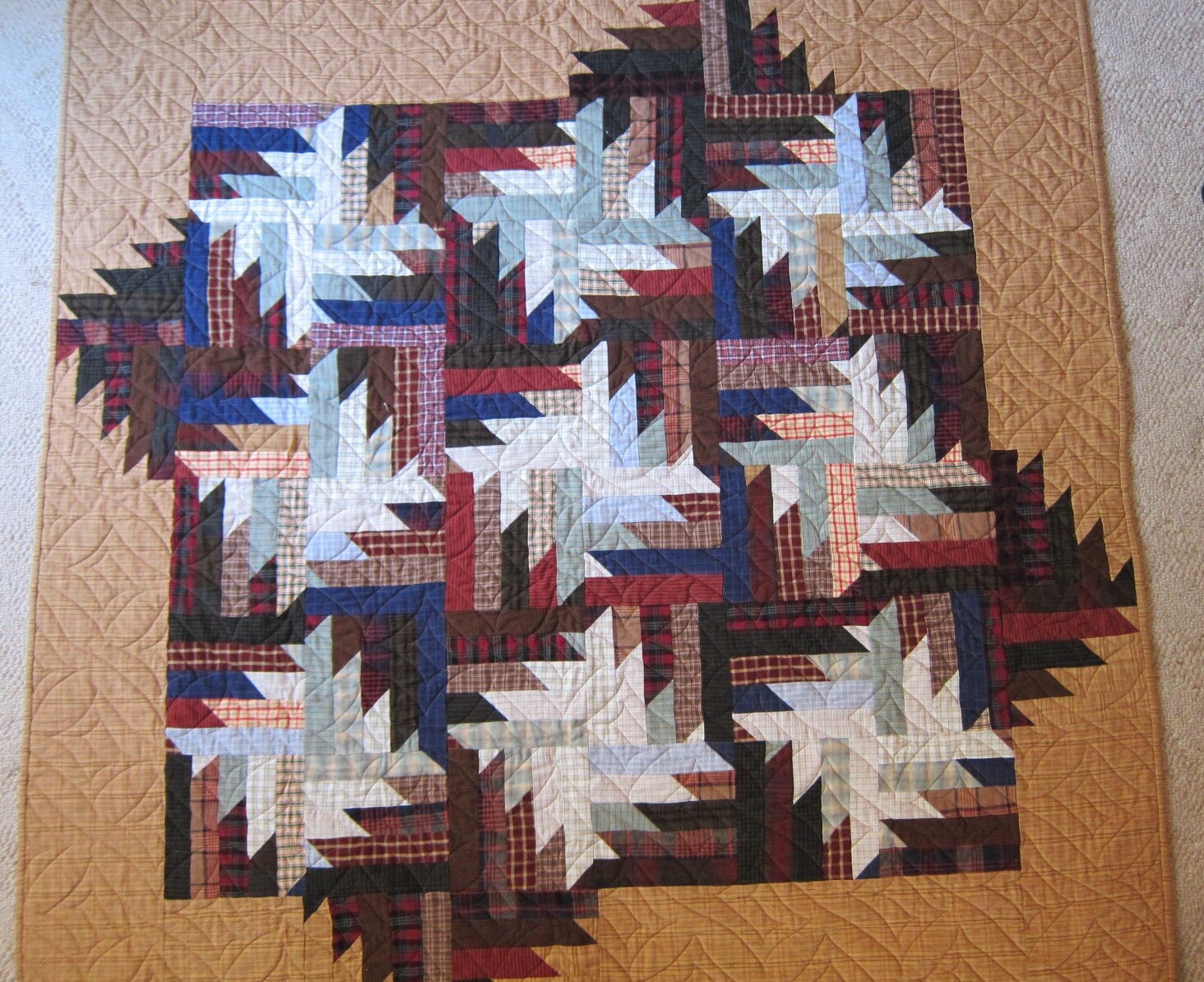 Masculine QuiltPlaid Lap Quiltflannel by MiddleSisterWorks