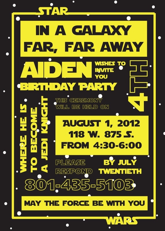 Items similar to Star Wars Birthday Party Invitation on Etsy