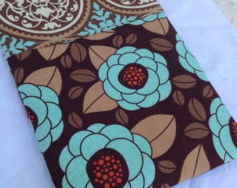 Brown & Teal Aviary 2 eReader or iPad Mini Case - Made to Fit Any eReader, Zipper Closure