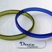 Wine Bottle BRACELETS, Recycled Glass Jewelry, Upcycled, Cobalt Blue Skyy Vodka and Golden Yellow Wine Bottle Rings, Dessin Creations