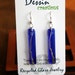 SILVER and WINE Recycled Glass Earrings, Cobalt Blue, Handcrafted Jewelry, Wine Bottle Earrings, Unique Design, Dessin Creations
