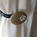 Curtain Tie Backs Burlap Brown Vintage Rhinestone Cottage Chic Shabby Chic Upscale Downhome