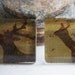 Unique Curtain Tie Backs Tiebacks Glass Tiles Deer Antlers Vintage Landscape Oil Painting FREE SHIPPING