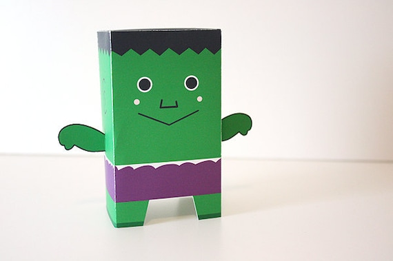 Cute Hulk Printable Pdf Paper Craft Toy