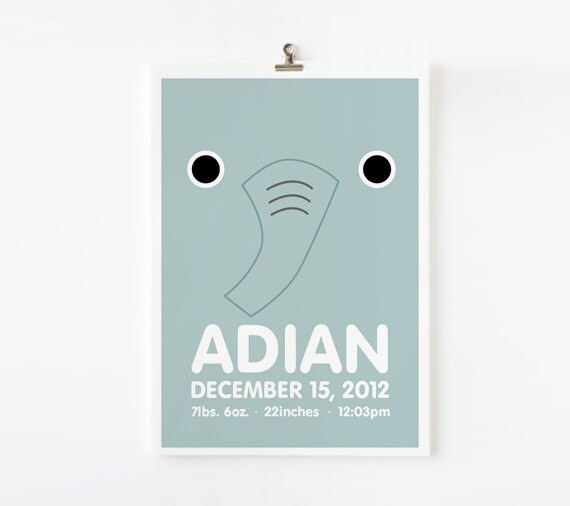 Personalized Custom Modern Animal Design Print for Child