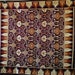 Embroidered African Fabric GEORGE Fabric Panel deep plum, gold, rust, orange