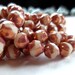 Czech Gass Beads Center Cut Copper and Cream 7mm (15)