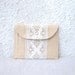 mini wallet vintage lace peach linen