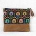 Clutch purse Cosmetic bag vintage cotton Geometry Tribal Southwest