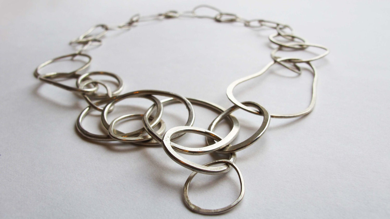 Silver statement necklace Handmade sterling silver statement
