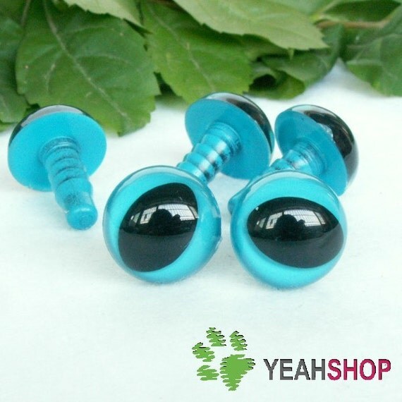 Items similar to 12mm Blue Safety Eyes for Cat / Plastic Eyes 5 Pairs