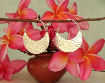 Thai Karen Silver Earrings - A Crescent Moon(6)