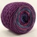 purple and teal self striping, color changing, worsted weight wool yarn
