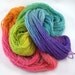 rainbow hand painted fingering weight reclaimed wool yarn, 225 yards