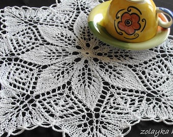 Hand Knitted Cotton Doily "Little star" Free Shipping