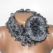 Hand Knitted Lacy women Ruffled Scarf, gray scarf, scarves, gift, woman, spring, fashion scarf, summer SALE
