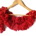 SALE Red ruffled scarf - knit scarf - frilly neckwarmer - gift under 25 for women CHRISTMAS SALE