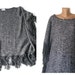 gray poncho,gray black,women shawl,fashion,warm,soft,tricot fabric,winter,spring,all seasons accessories,by seno