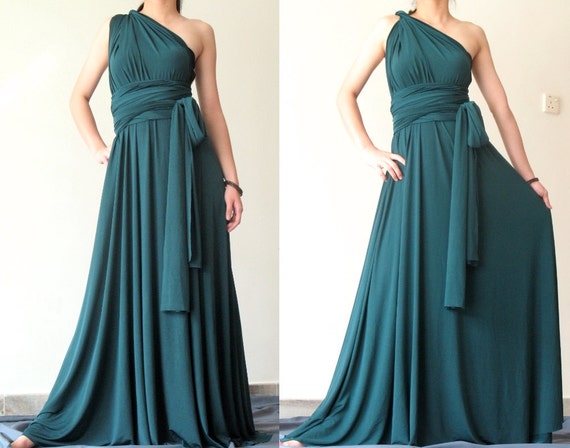 Full Length Infinity Dress Wrap Convertible Dress Green