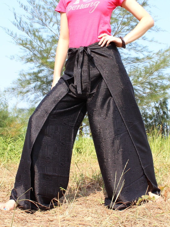 Thai Silk Yoga Harem Pants Fisherman Hippie Pants Wrap Gypsy