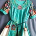 Green Women Blouse with Pockets Floral Ladies Shirt Caftan Maternity Tunic Dress Tshirt Dress