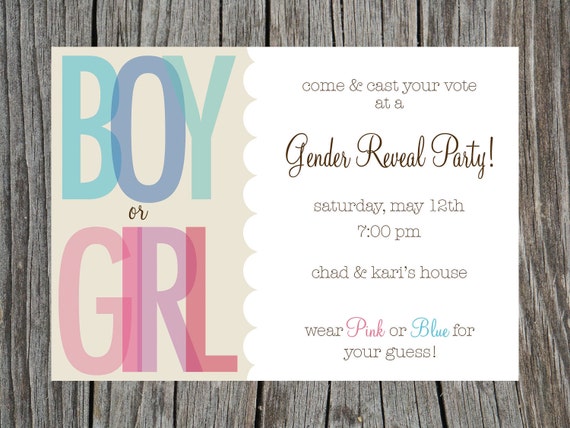 Printable Gender Reveal Party Invitations 3