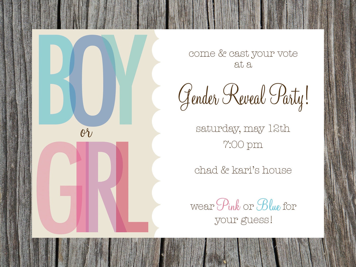 Gender Reveal Invitation Wording 6