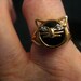 On Hold for tessaboo - Black Onyx Cat Ring with Diamond Eyes - 10 Karat Gold