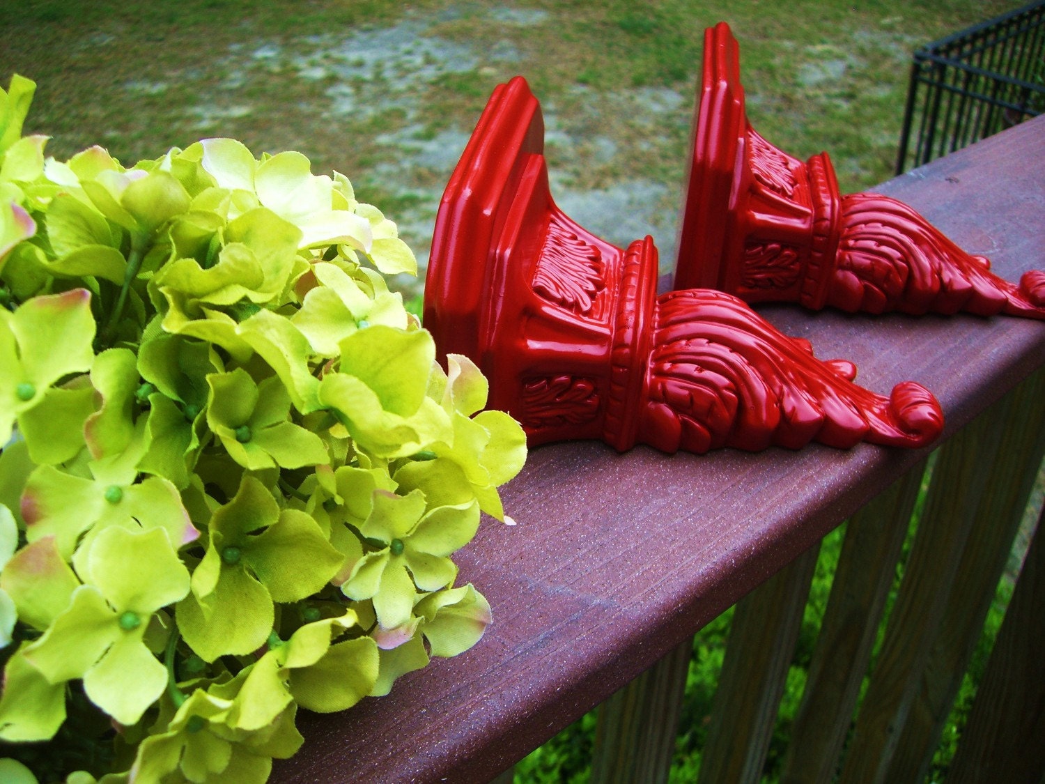 1 Set of Red Wall Sconces by PetiteSophisticateDz on Etsy