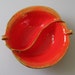 USA Leaf Divided Bowl No. 725 Red/Orange Vintage 1960s