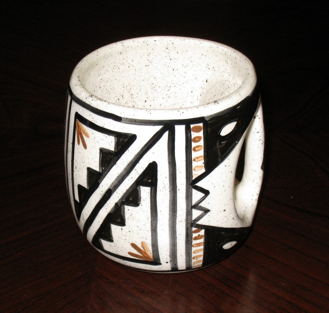 Native American Unusual Hand Painted Mug/ Cup Marked