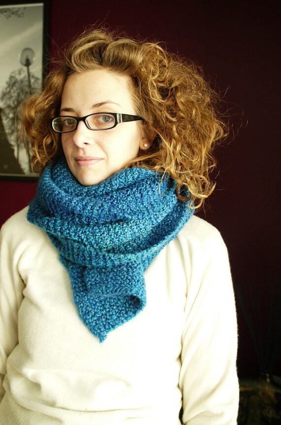 Items similar to Extra Long Blue Scarf on Etsy